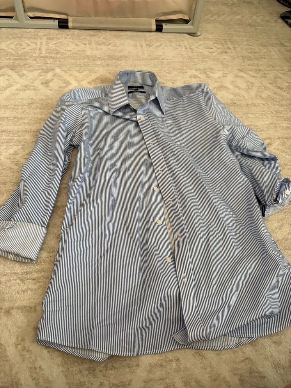 Men's Light Blue Pinstripe Button-Down Shirt - Classic Casual Style